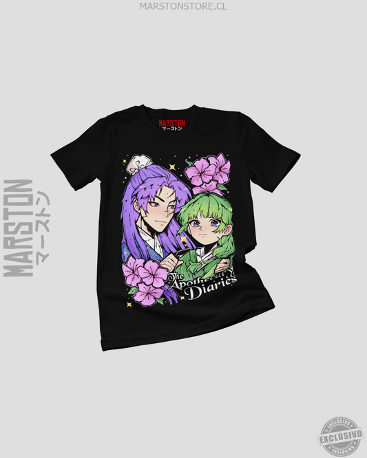 Polera negra The Apothecary Diaries, Los diarios de la boticaria (Kusuriya no Hitorigoto), con Maomao y Jinshi