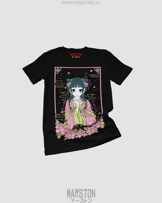 Polera negra The Apothecary Diaries, Los diarios de la boticaria (Kusuriya no Hitorigoto), con diseño de Maomao