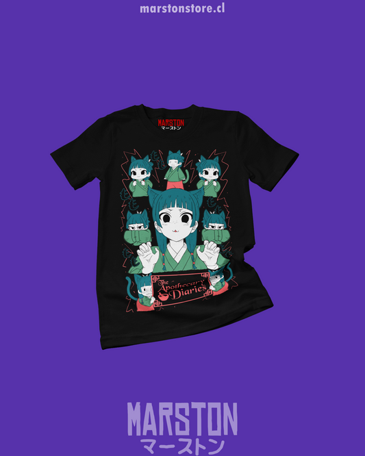 Polera negra The Apothecary Diaries, Los diarios de la boticaria (Kusuriya no Hitorigoto), con diseño de Maomao