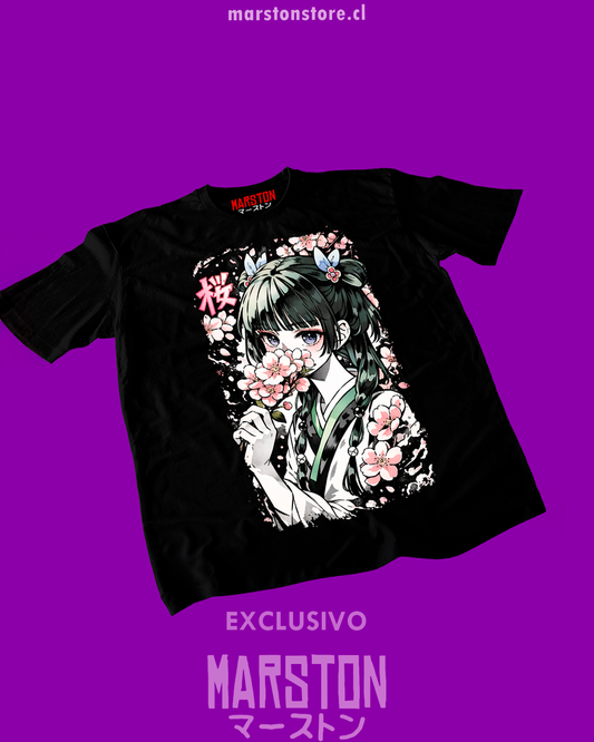 Polera negra The Apothecary Diaries, Los diarios de la boticaria (Kusuriya no Hitorigoto), con diseño de Maomao
