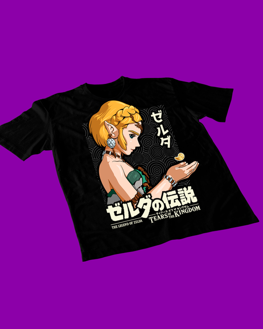 Polera negra con diseño de The Legend of Zelda