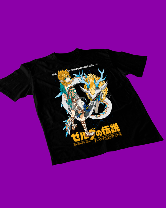 Polera negra con diseño de The Legend of Zelda