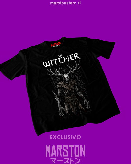Polera negra The Witcher 3 con diseño de Leshen