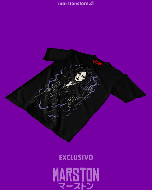 Polera negra The Witcher 3 con diseño de Yennefer de Vengerberg