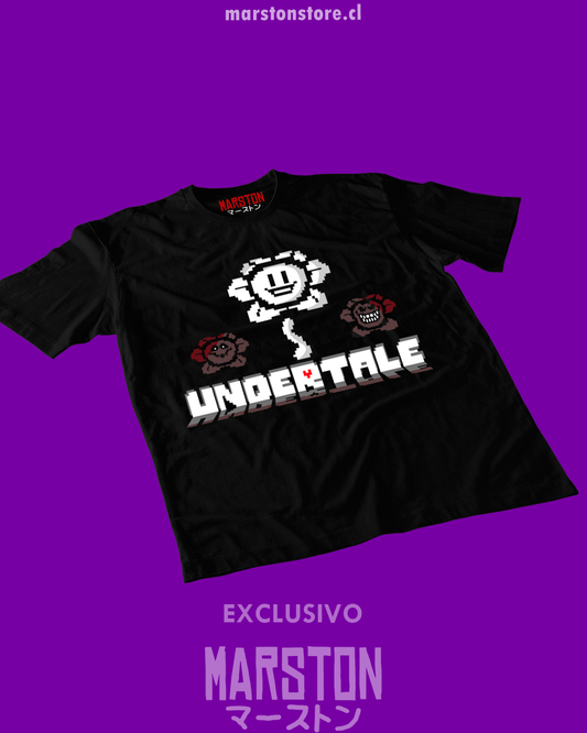 Polera blanca con diseño de Undertale