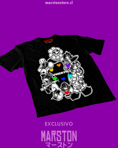 Polera negra con diseño de Undertale
