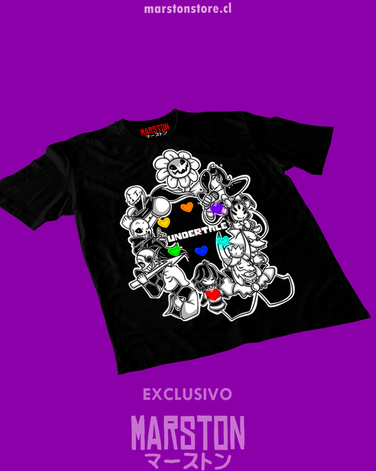 Polera negra con diseño de Undertale