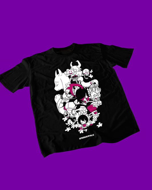 Polera negra con diseño de Undertale