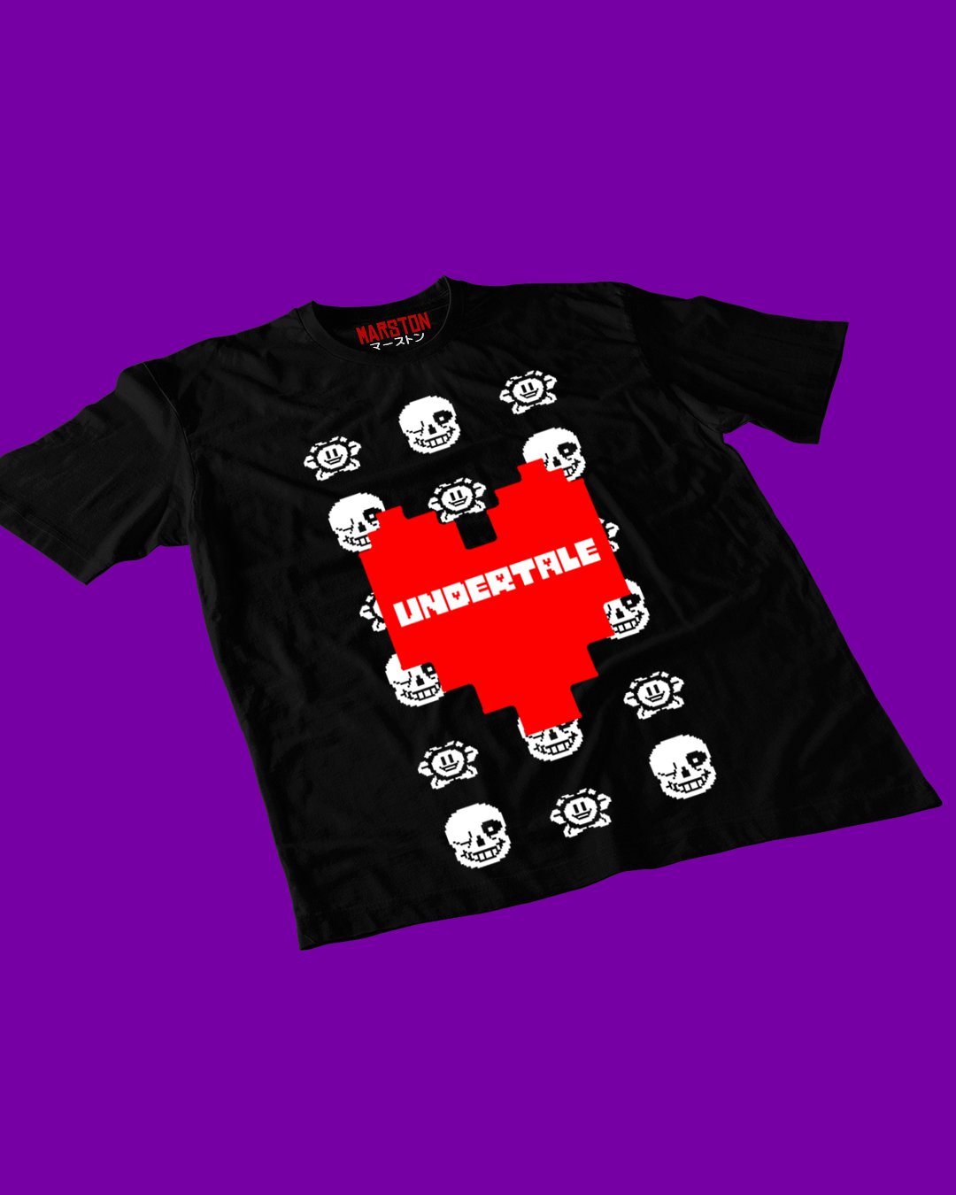 Polera negra con diseño de Undertale