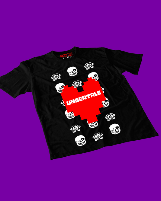 Polera negra con diseño de Undertale