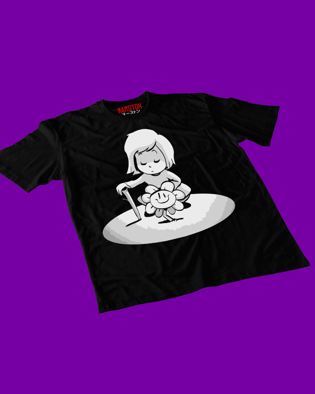 Polera negra con diseño de Undertale