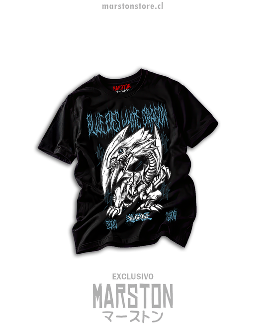 Polera negra Yu-Gi-Oh! - Blue-Eyes White Dragon