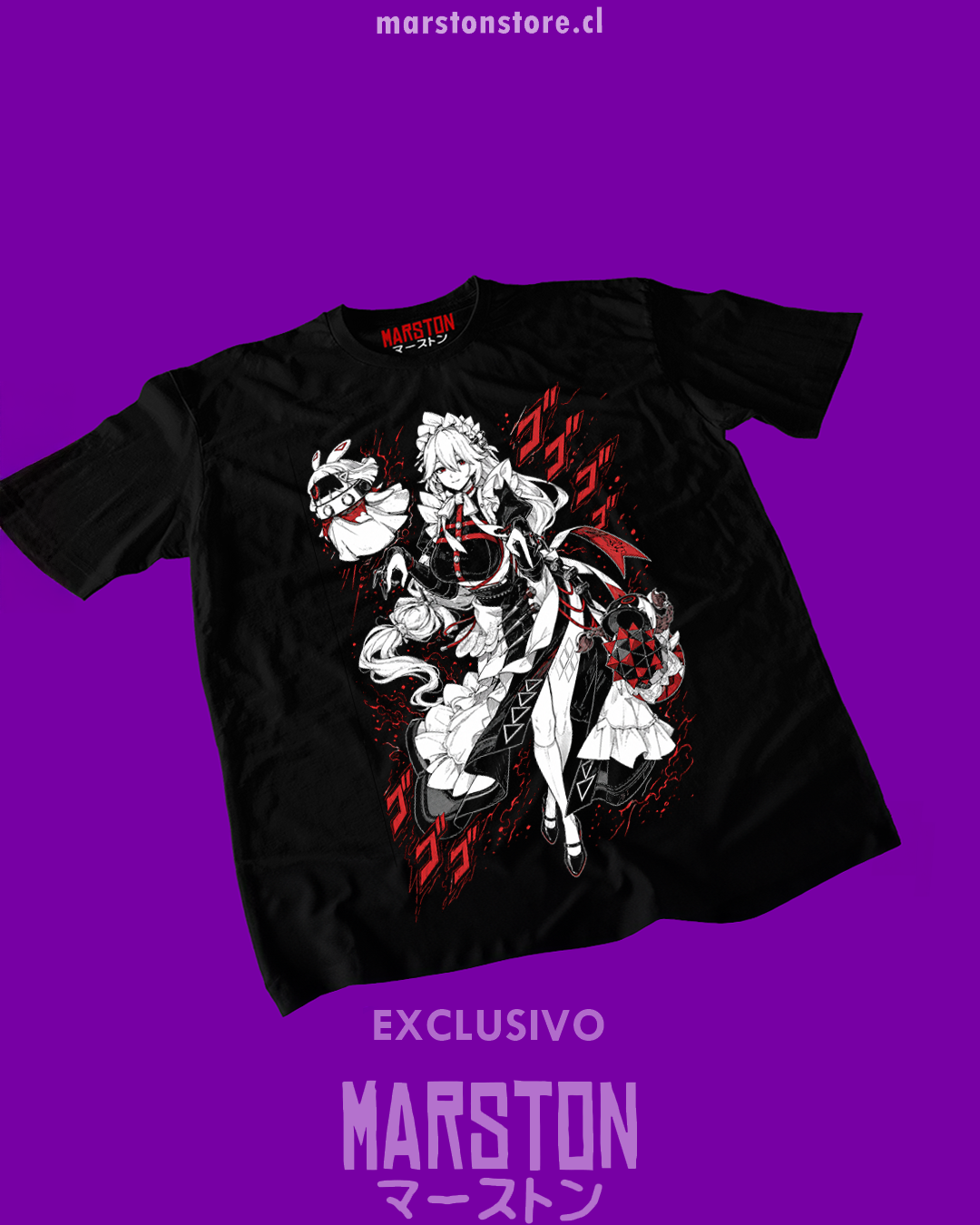 Polera negra Zenless Zone Zero con diseño de Alexandrina