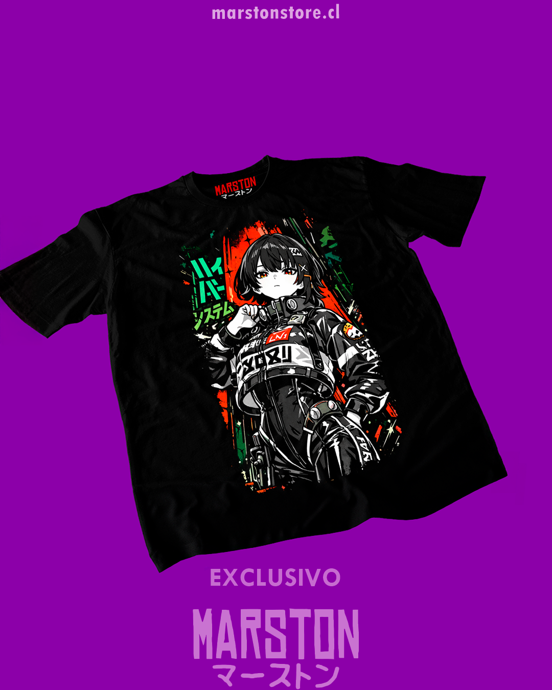Polera negra Zenless Zone Zero con diseño de Ellen Joe