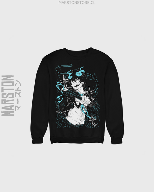 Polerón Blue Exorcist con diseño inspirado en el anime