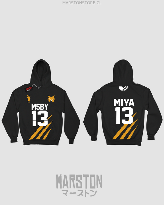 Polerón canguro de Haikyuu!! de MSBY Black Jackals con Atsumu Miya