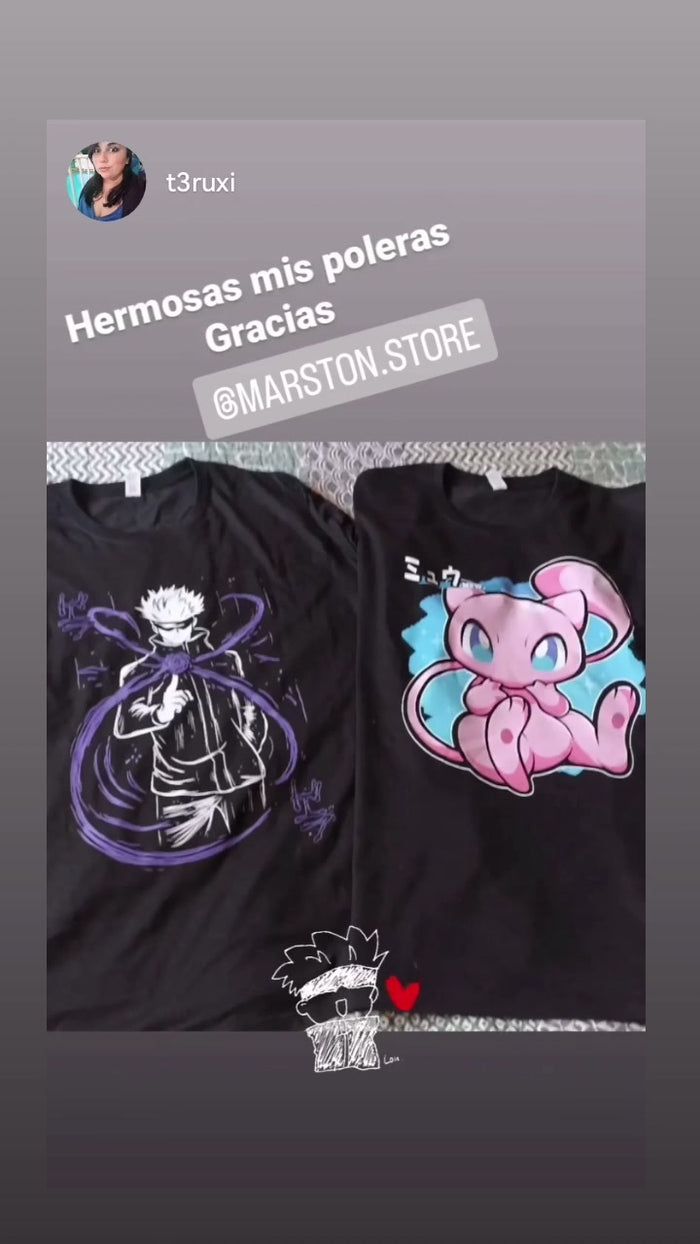 Foto real de cliente - Polera Jujutsu Kaisen - Satoru Gojo