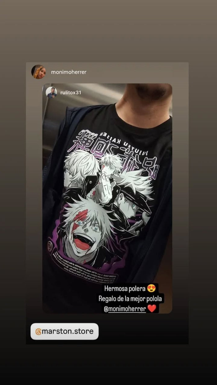 Foto real de cliente - Polera Jujutsu Kaisen - Satoru Gojo