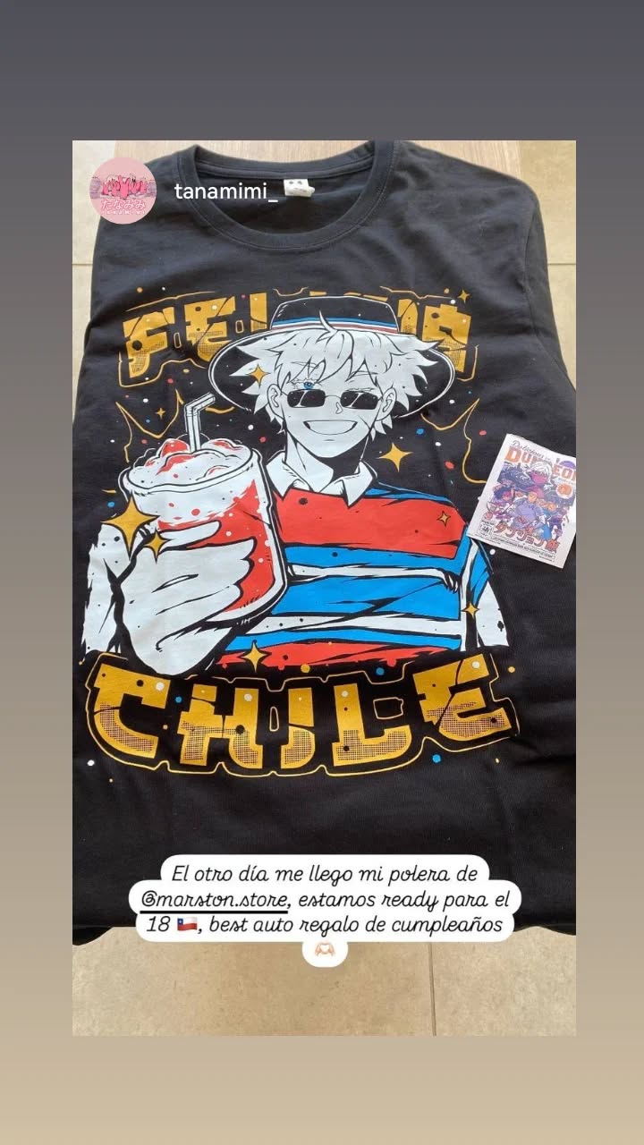 Polera Jujutsu Kaisen - Satoru Gojo Huaso - Fiestas Patrias (#cxn)