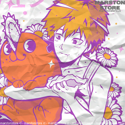 Polera Chainsaw Man - Denji - Pochita