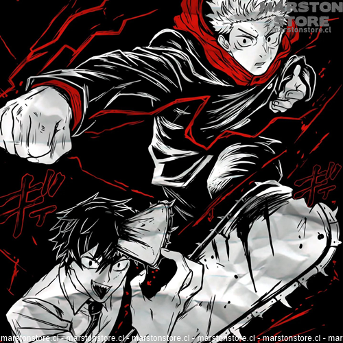 Polera Jujutsu Kaisen x Chainsaw Man - Denji - Yuji Itadori