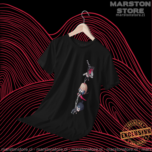 Polera Chainsaw Man - Denji - Power - Aki (sólo frontal)