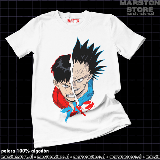 Polera blanca de Akira con Tetsuo Shima y Shotaro Kaneda