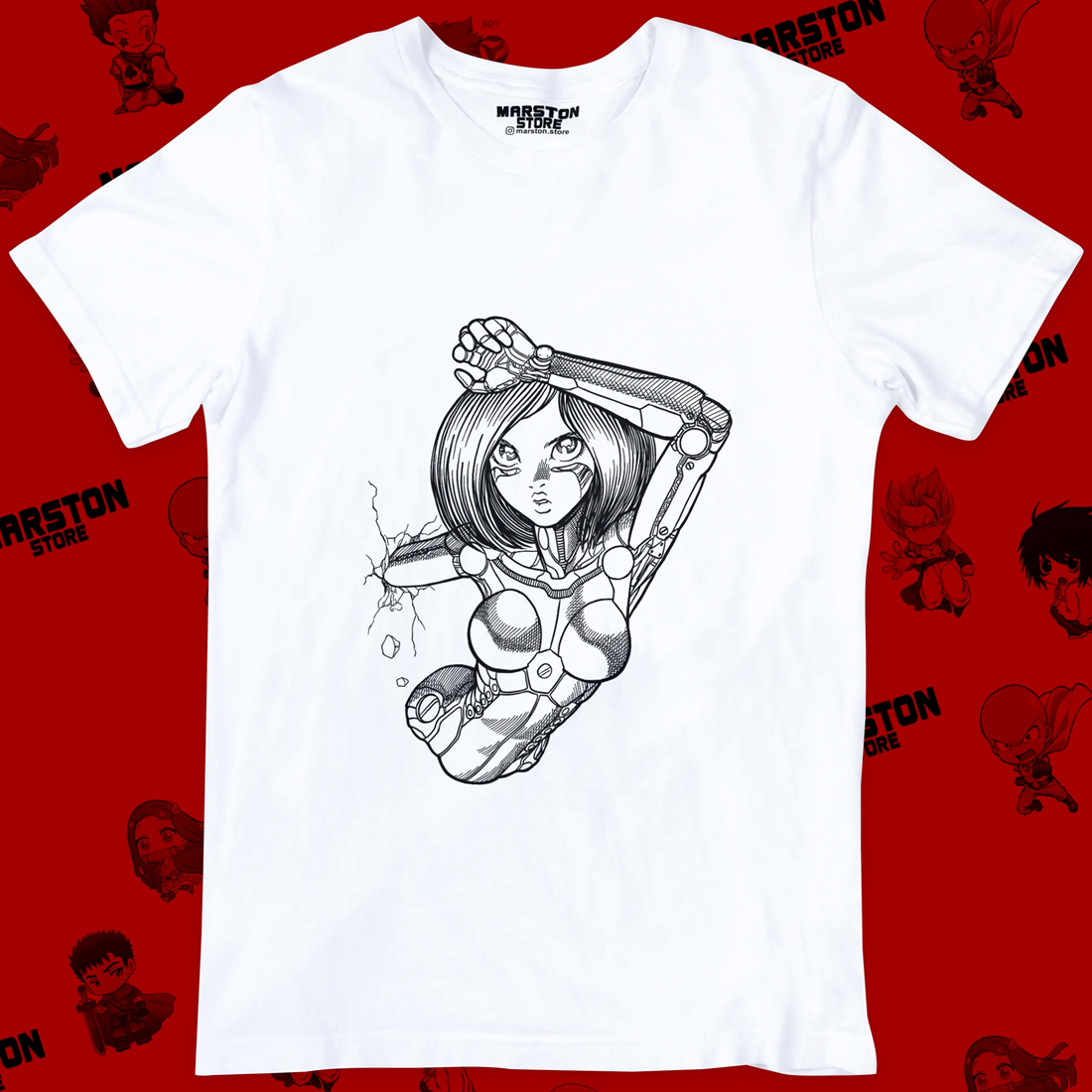Polera blanca de Alita: Battle Angel
