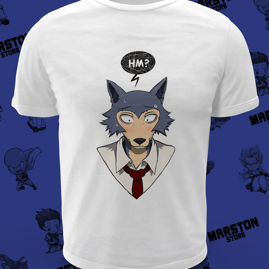 Polera blanca de Beastars con Legoshi