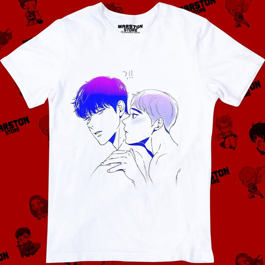 Polera blanca de BJ Alex con Ahn Jiwon y Nam Dong-Gyun