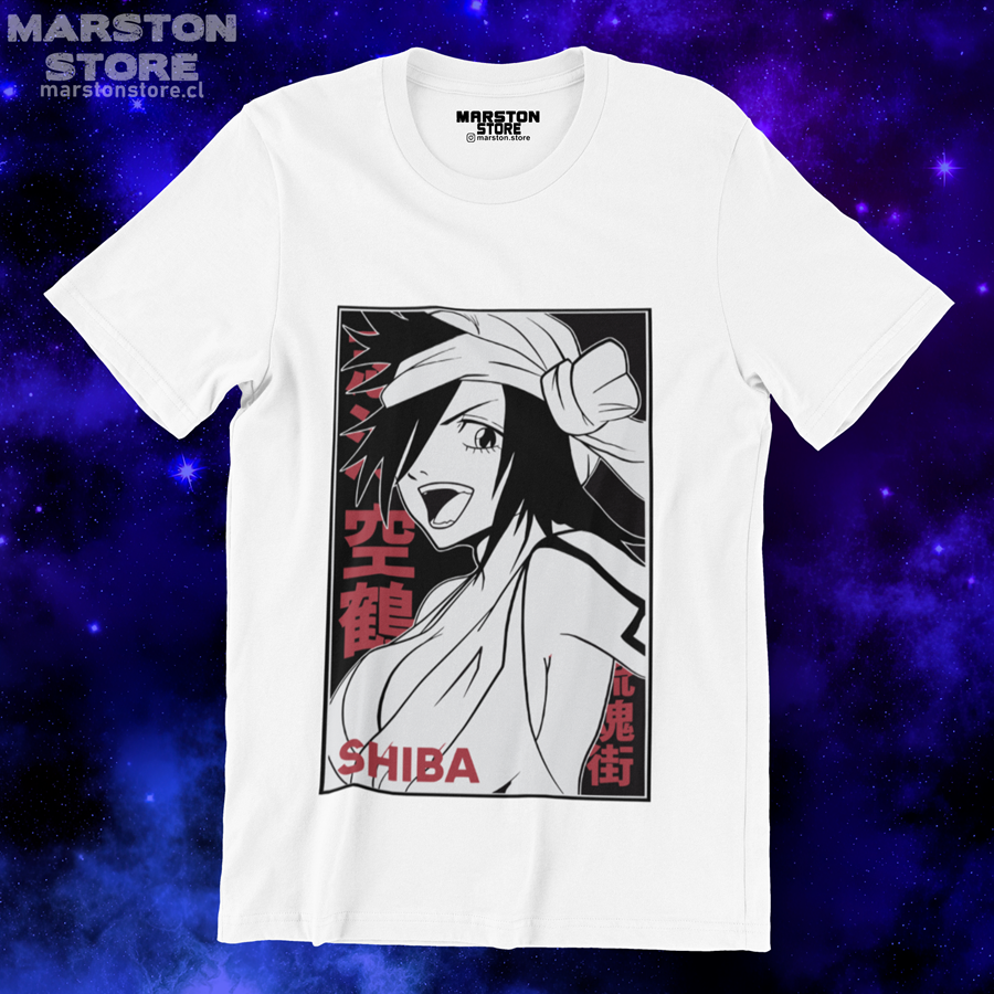 Polera blanca de Bleach con diseño Shiba