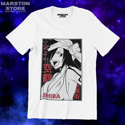 Polera blanca de Bleach con diseño Shiba