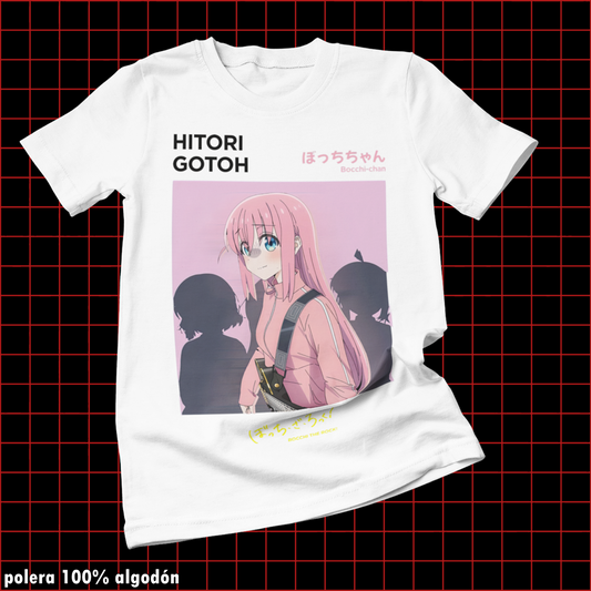 Polera blanca de Bocchi the Rock! con Hitori Gotoh