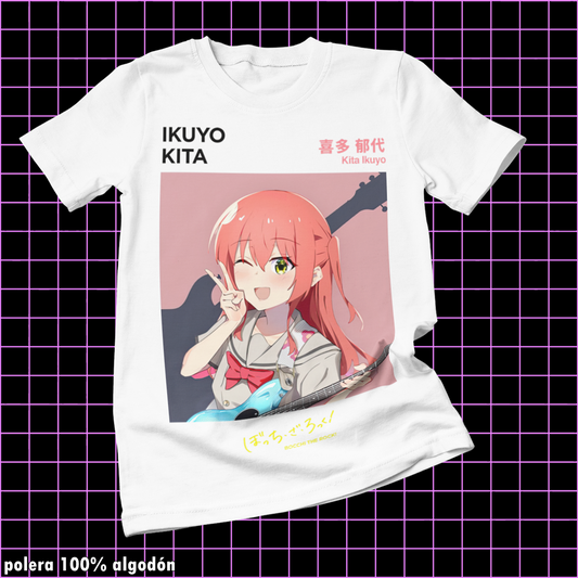 Polera blanca de Bocchi the Rock! con Hitori Gotoh