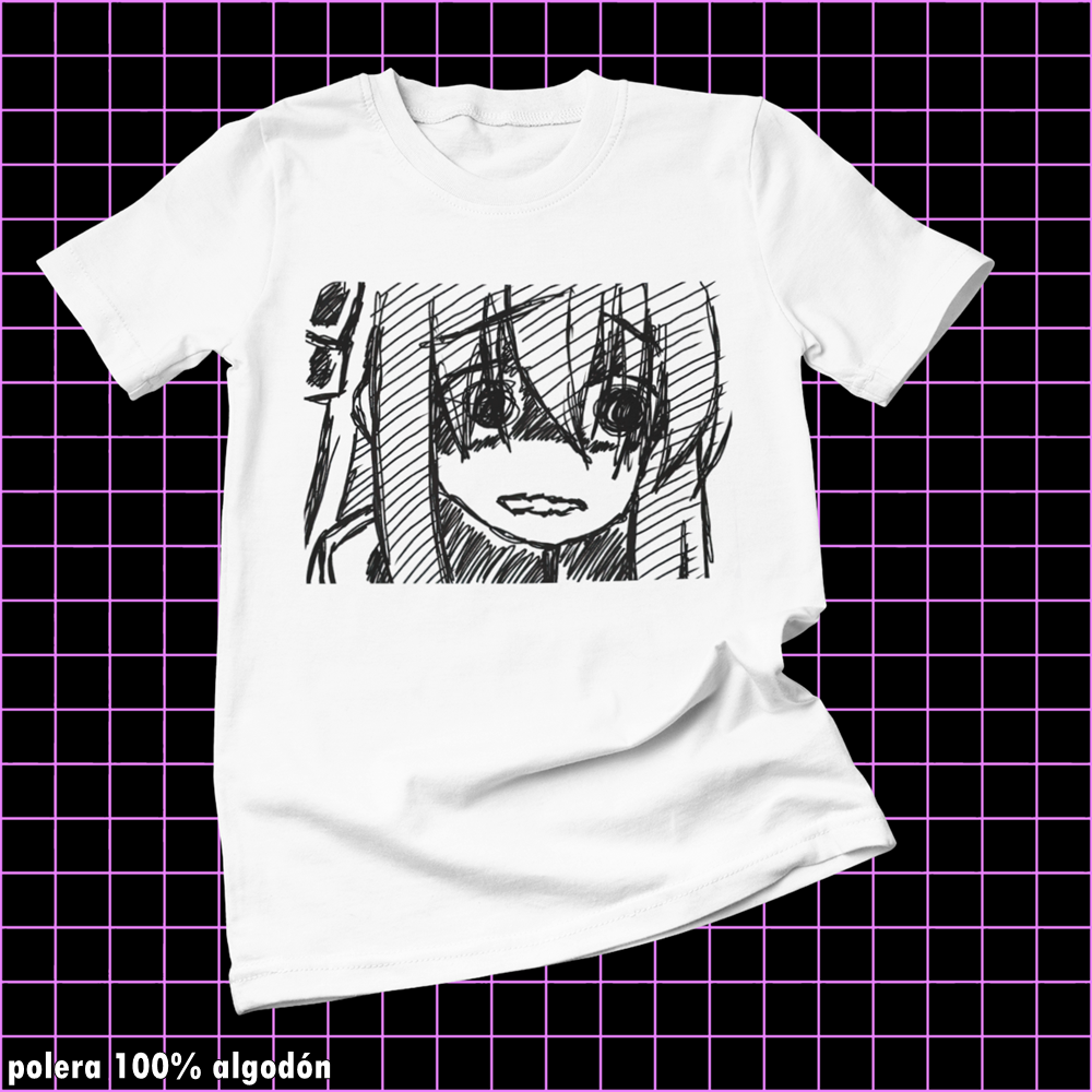 Polera blanca de Bocchi the Rock! con Hitori Gotoh