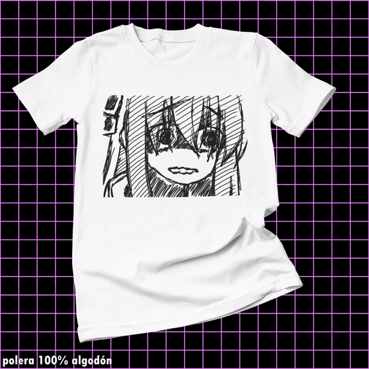 Polera blanca de Bocchi the Rock! con Hitori Gotoh