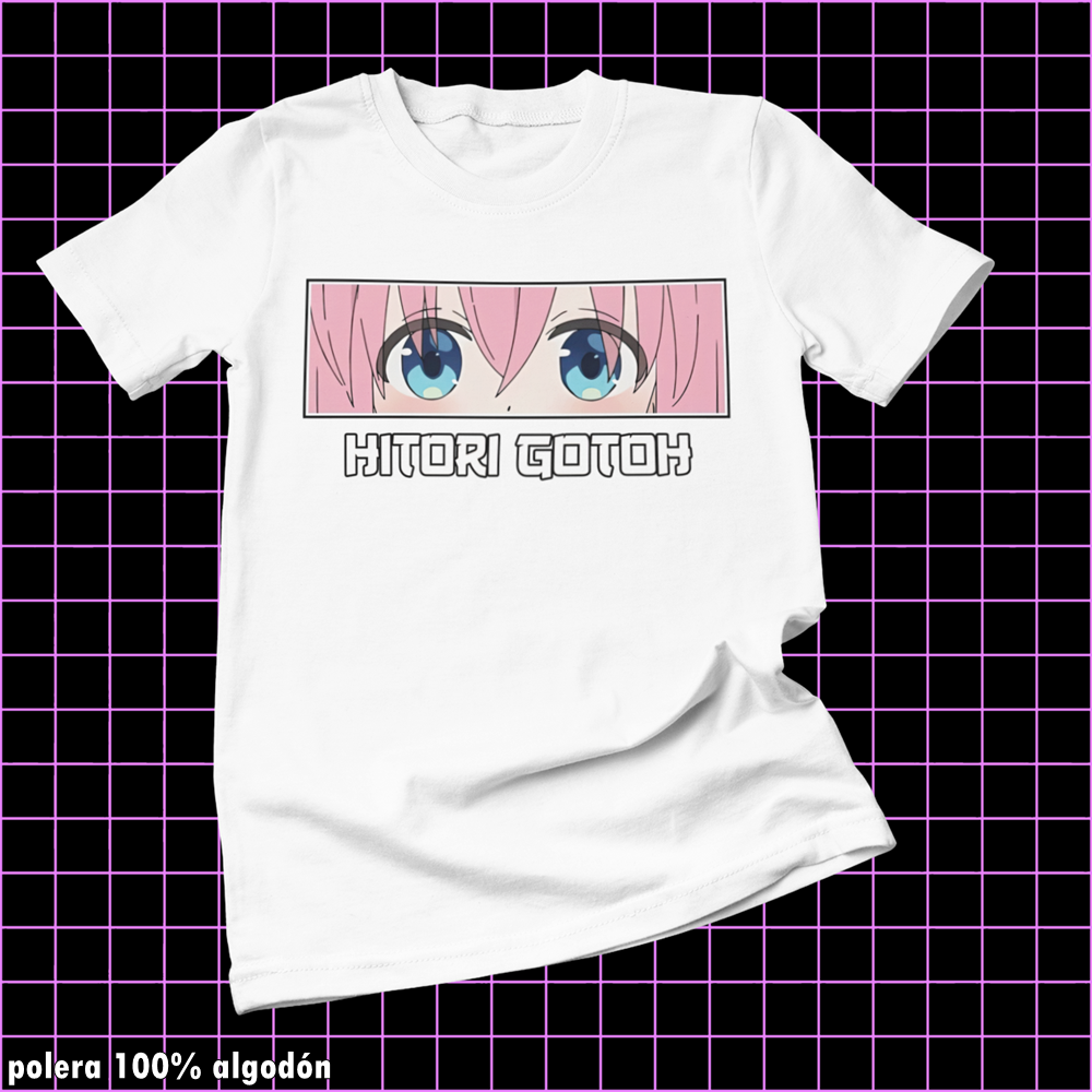 Polera blanca de Bocchi the Rock! con Hitori Gotoh