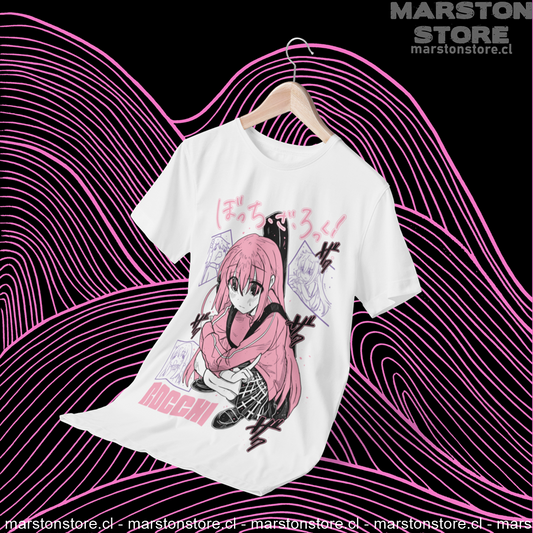 Polera blanca de Bocchi the Rock! con Hitori Gotoh