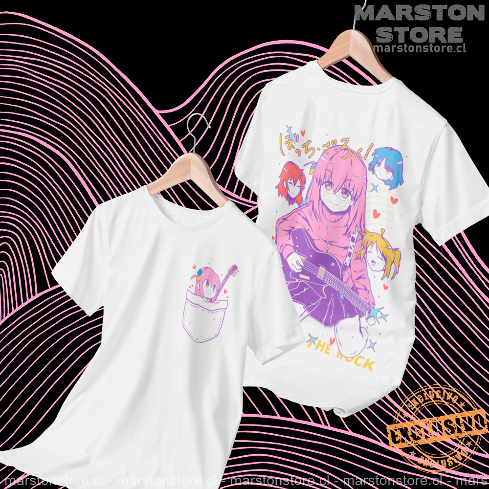 Polera blanca de Bocchi the Rock! con Hitori Gotoh