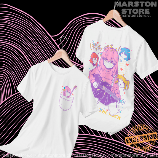 Polera blanca de Bocchi the Rock! con Hitori Gotoh
