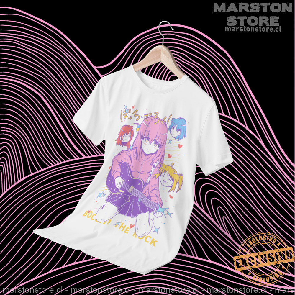 Polera blanca de Bocchi the Rock! con Hitori Gotoh