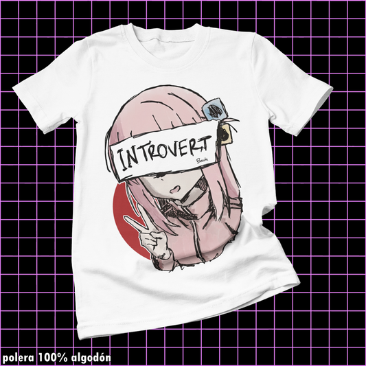 Polera blanca de Bocchi the Rock! con Hitori Gotoh