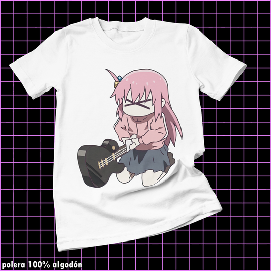 Polera blanca de Bocchi the Rock! con Hitori Gotoh