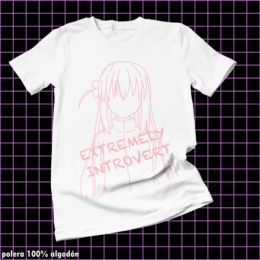 Polera blanca de Bocchi the Rock! con Hitori Gotoh