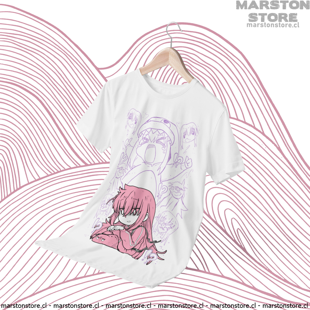 Polera blanca de Bocchi the Rock! con Hitori Gotoh