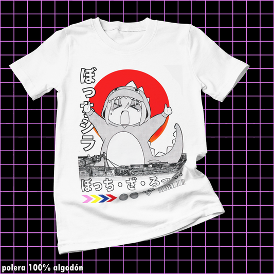 Polera blanca de Bocchi the Rock! con Hitori Gotoh