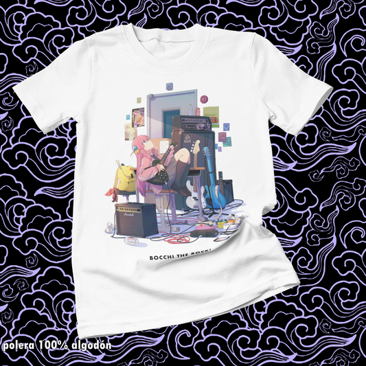 Polera blanca de Bocchi the Rock! con Hitori Gotoh