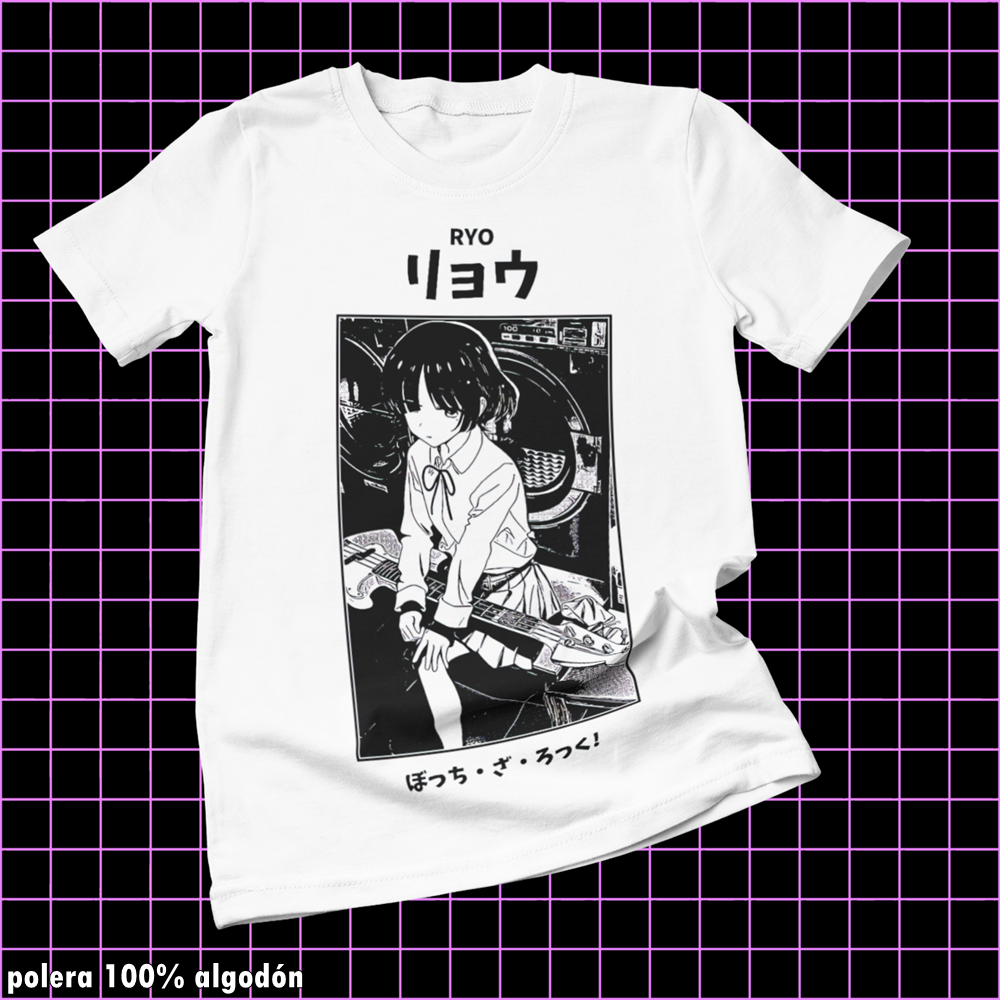 Polera blanca de Bocchi the Rock! con Ryo Yamada