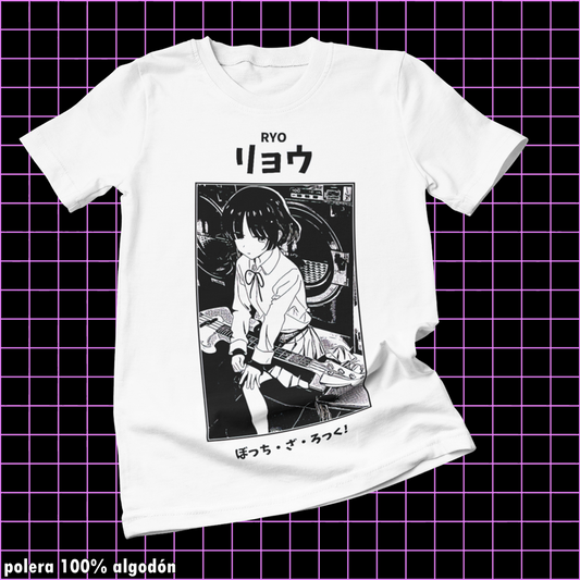 Polera blanca de Bocchi the Rock! con Ryo Yamada