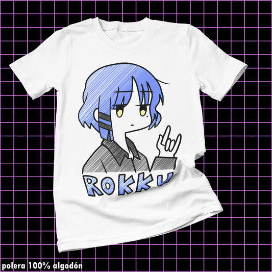 Polera blanca de Bocchi the Rock! con Ryo Yamada